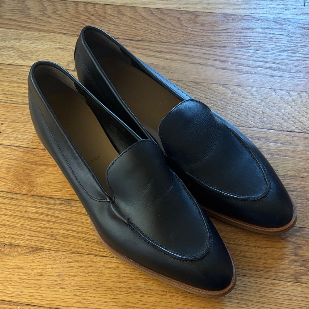 Everlane Black Leather Loafers Size 11 Like New Made in Italy